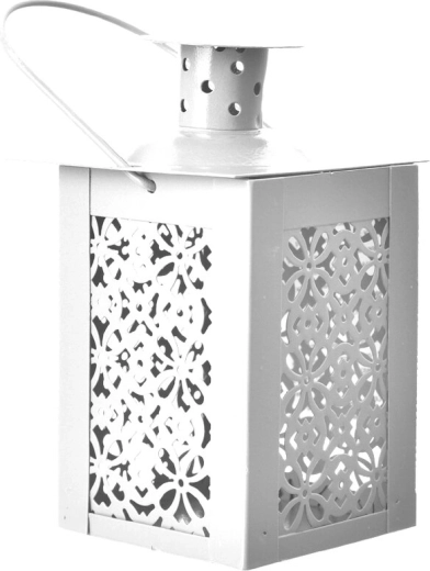 Valge metallist latern