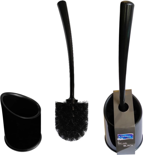 Plastikust ümmargune WC-hari komplekt 8 cm – must