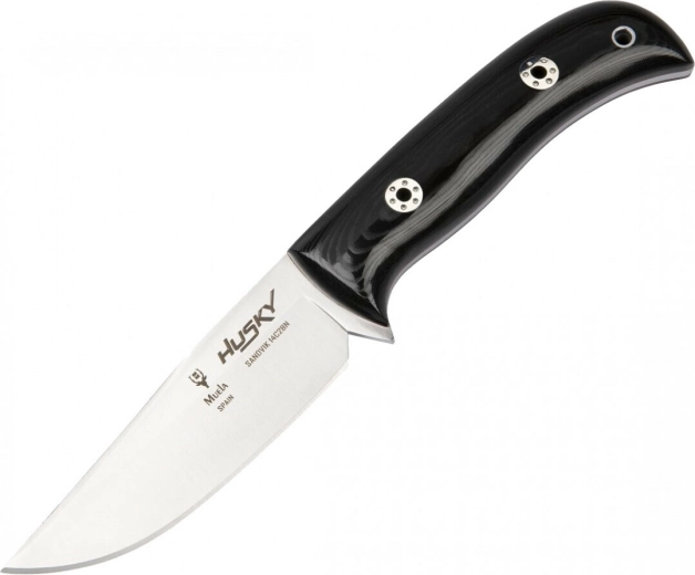 Muela Husky 11M välino nuga 11 cm, must poleeritud Micarta, nahktupp
