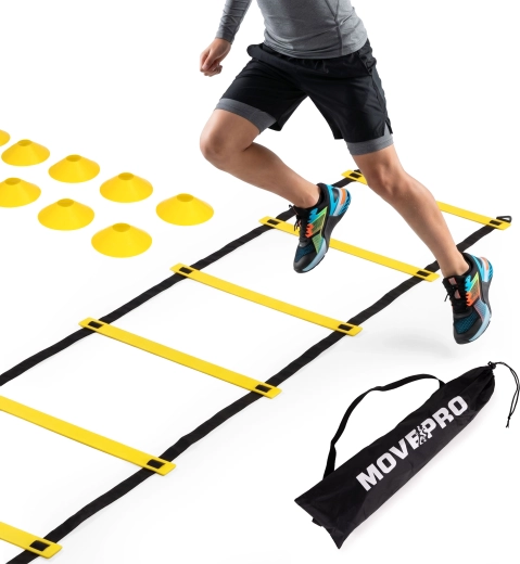 MOVEPRO koordinatsiooni agility-redel 6 m koonuste komplekti ja kandekotiga