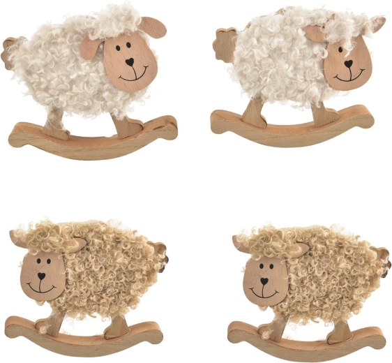 Puidu- ja plüüsist lambake lastele (4 varianti)