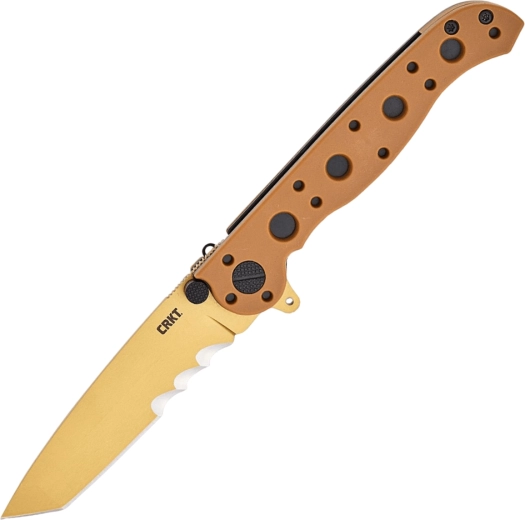 CRKT M16 desert tan kokkupandav taskunuga Veff serrations-iga