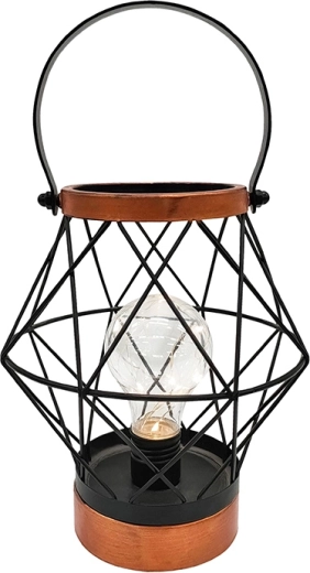 Solight dekoratiivne metallist latern mikro-LED-pirniga, soe valge, 20 cm
