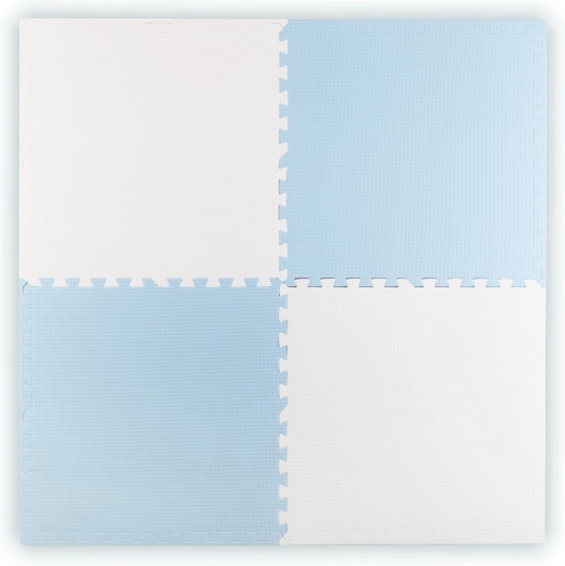Suur vahtplastist puslematt RICOKIDS 60 × 60 cm, 4 osa, sinine-valge