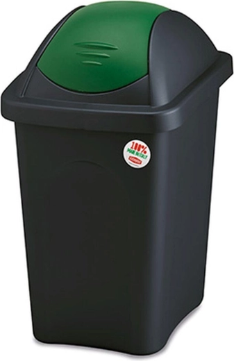 Multipat Flip-Top Waste Bin 30 l – Black-green