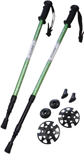 Kubisport matkatelekoobid (teleskoopkepid) antishock’iga, rohelised (1 paar)