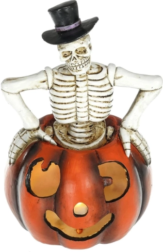 Retlux Skeleton in a Pumpkin with LED Lighting