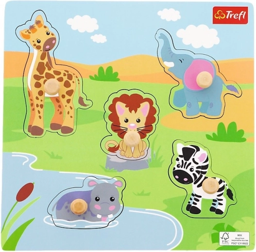 Puidust mini pusle Safari – 5 tükki