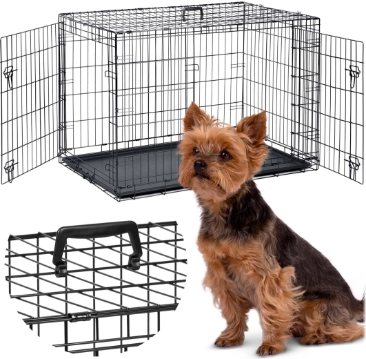 Kokkupandav metallist koerapuur S 75,5 × 47,5 × 54 cm