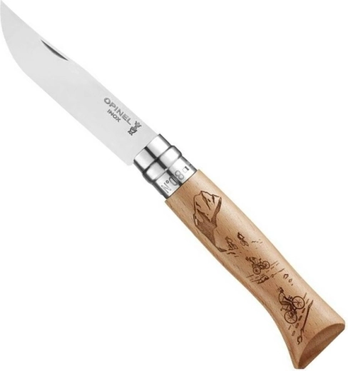 Taskunuga OPINEL N°8 Gravure Sport Velo, pöögipuit, 8,5 cm
