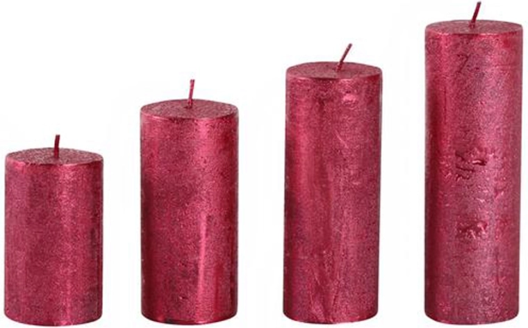 Rustic Advent Candle Provence - 4 pcs – Red