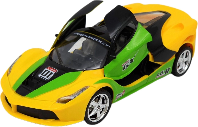 Kaugjuhitav sportauto LED-tuledega, punane – 1 tk