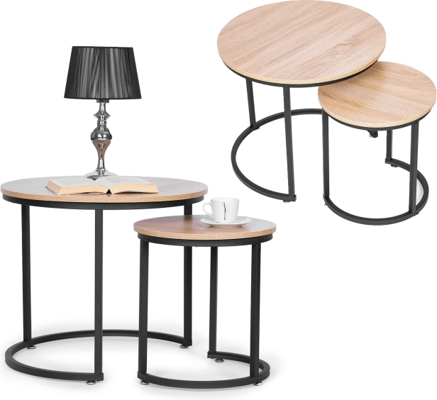 2 diivanilaua komplekt, ümar loft-disain