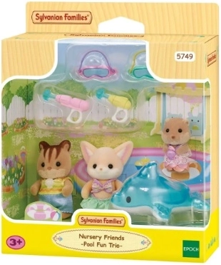 Sylvanian Families Lõbusõit basseini ääres – kolmik beebisid koos tarvikutega