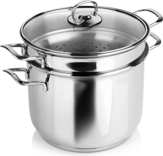 Roostevabast terasest pastapott klaaskaanega ANETT 6 l, 3-osaline