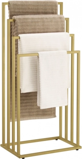 Freestanding steel towel rack with 4 arms – Gold