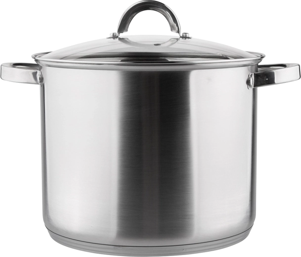 Fabio tall stainless steel pot with glass lid 26 cm, 10.5 l