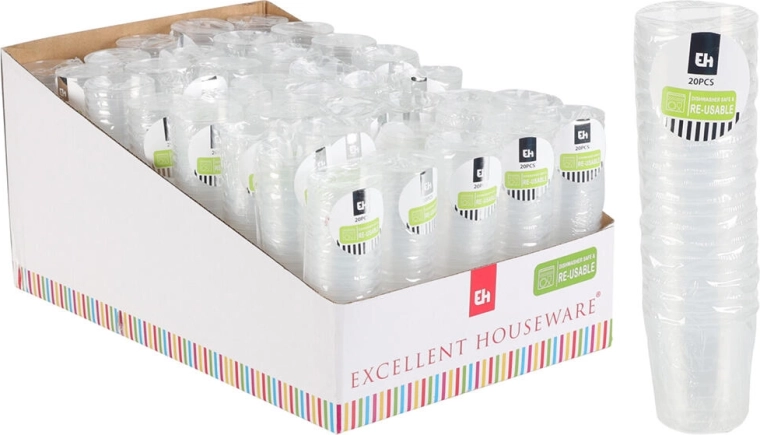 Plastist pitsid 30 ml, läbipaistev, 20 tk