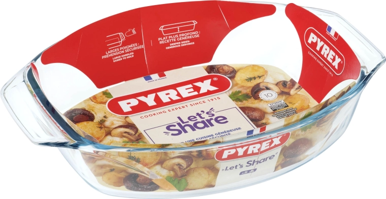 Ovaalne ahjuvorm PYREX 35 × 24 cm borosilikaatklaasist