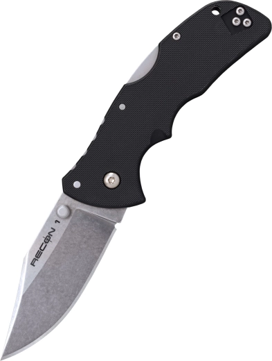 Cold Steel Mini Recon 1 Clip Point – väike taskunuga 7,2 cm, must, GRN
