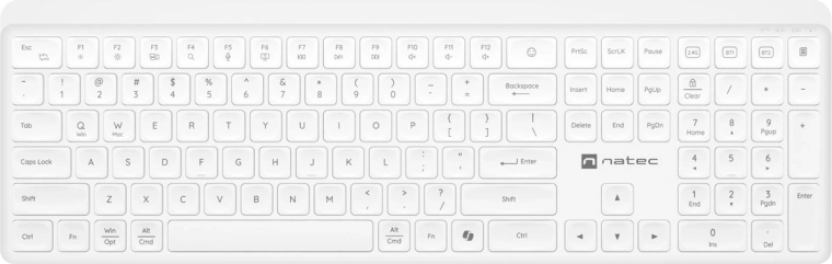 Natec Tang US White Wireless Silent Keyboard