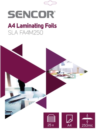 Sencori lamineerimiskiled A4, 250 mikronit, 25 tk