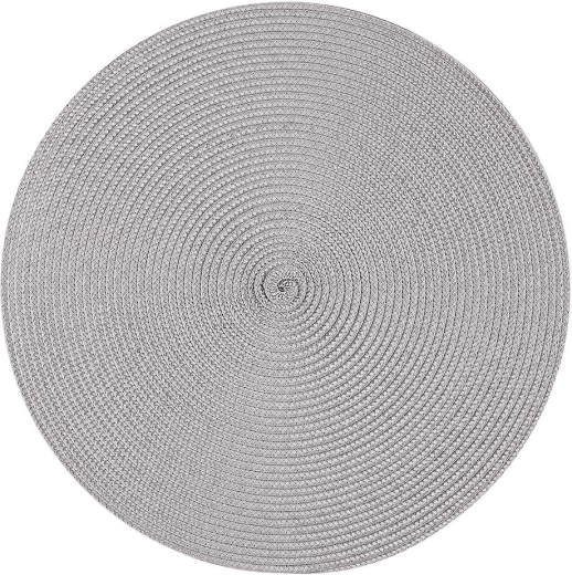 Altom Design PP placemat in straw-look, 38 cm, grey