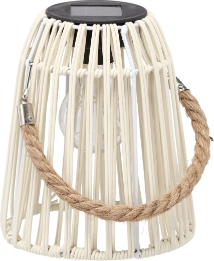 Valge päikesetoitel LED-latern 18 cm