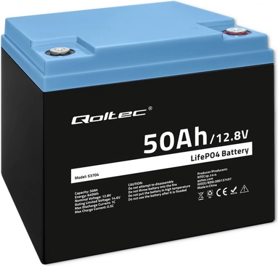 LiFePO4 aku 12,8 V 50 Ah 640 Wh koos BMS-iga