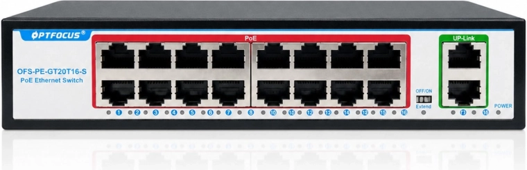 Gigabit PoE lüliti Renew Force 16× PoE + 2× uplink