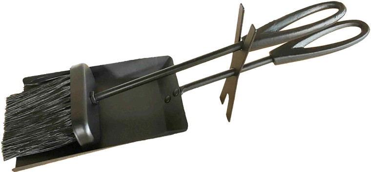 Fireplace tool set, 2-piece, black steel, 38 cm