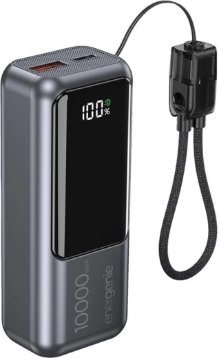 LCD-ekraaniga akupank 10 000 mAh QC 3.0 20 W hall