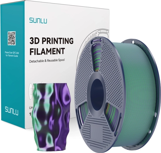 Sunlu PLA+ Silk kahevärviline roheline-lilla filament
