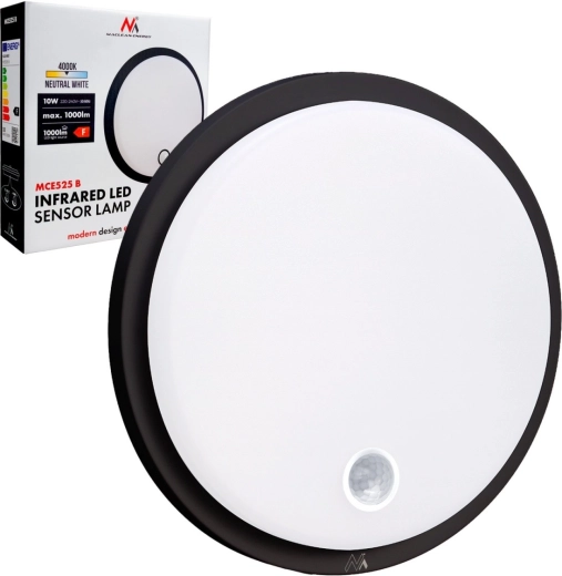 LED seina- ja laevalgusti PIR-anduriga, IP65, 10 W, 1000 lm, 4000 K