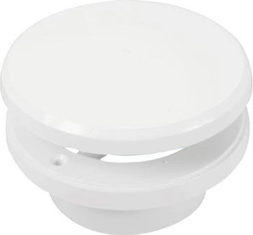 Reguleeritav taldrikventiil, läbimõõt 100 mm, valge plast