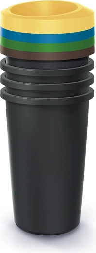 Compacta R Drop taaskasutusprügikastide komplekt, 4×35 l, must, taaskasutatud plastist