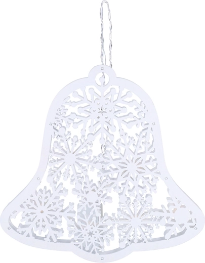 Solight LED puidust jõulukelluke 30 cm, 9 LED, valge, taimeriga
