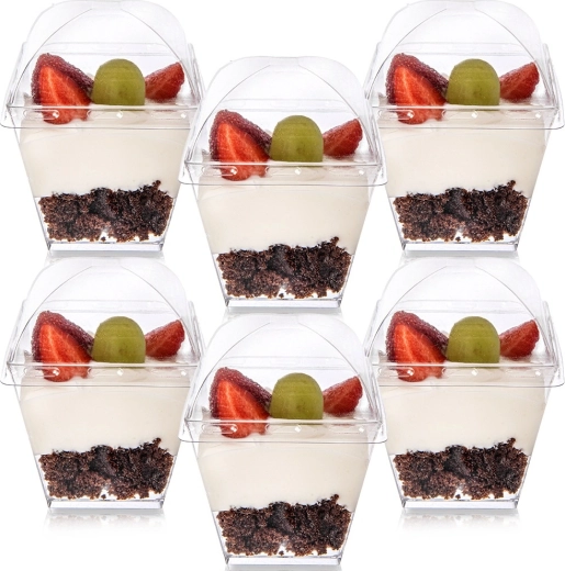 Plasttopsid magustoitude ja snäkkide jaoks kaantega 180 ml, 6 tk