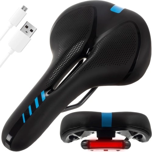 Trizand narrow bicycle saddle with ventilation and LED light