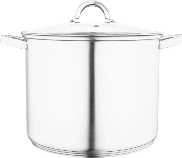 Kõrge roostevabast terasest pott Fabio klaaskaanega 28 cm, 12,5 l