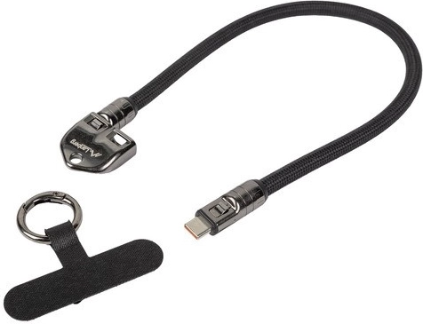 Lanberg USB-C kaabel ripatsi ja randmepaelaga 30 cm 240 W must