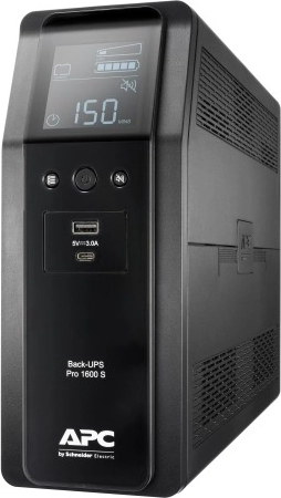 APC Back‑UPS Pro 1600 VA (960 W) puhta siinuslainega, AVR-i ja LCD-ga