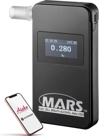 Alcovisor Mars BT Bluetoothiga elektrokeemiline alkomeeter must – 1 tk