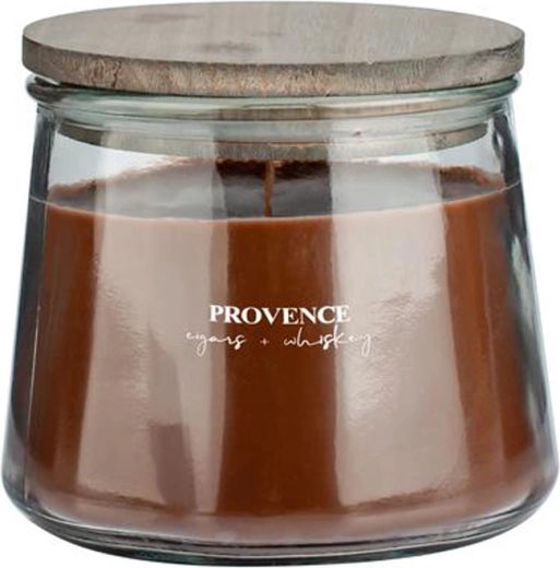 Lõhnaküünal klaasis Provence puidust tahiga cigars & whisky 28 h