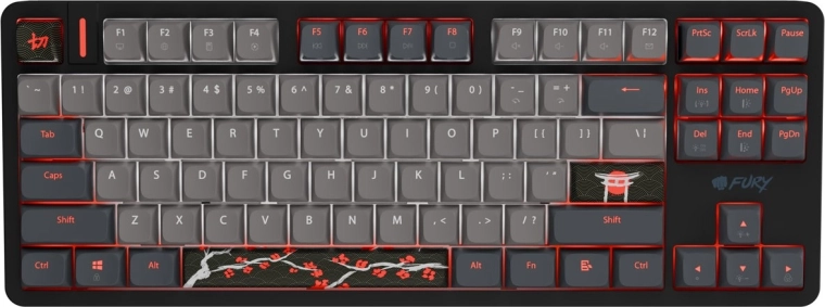 Magnetiline mänguklaviatuur Fury Kanabo K6 RGB US must-hall