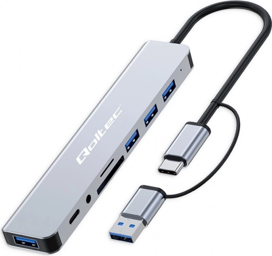 HUB-adapter 8-ühes USB-C/USB SD/TF-kaartide ja 3,5 mm Jacki toega