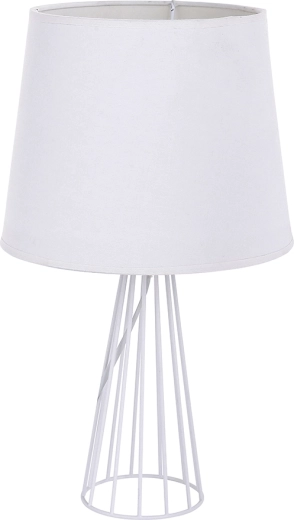 Valge laualamp metallist võrealusega 40 cm