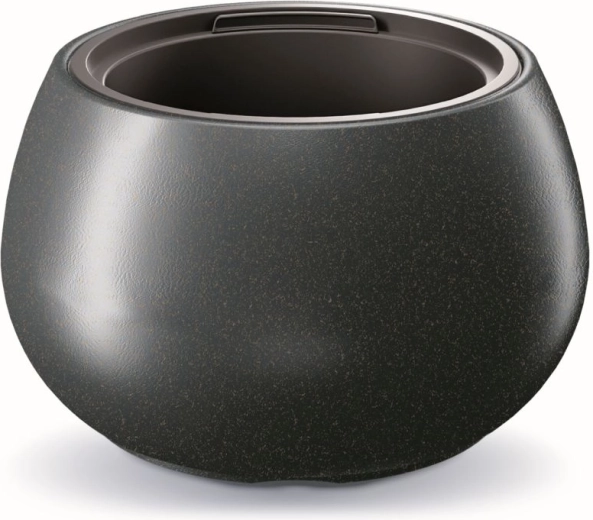Heos Eco Wood Planter with Insert, Anthracite, Diameter 43.6 cm