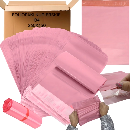 Roosad kullerfooliumümbrikud 500 × 600 mm, 50 tk – Mõõtmed 260 × 350 mm