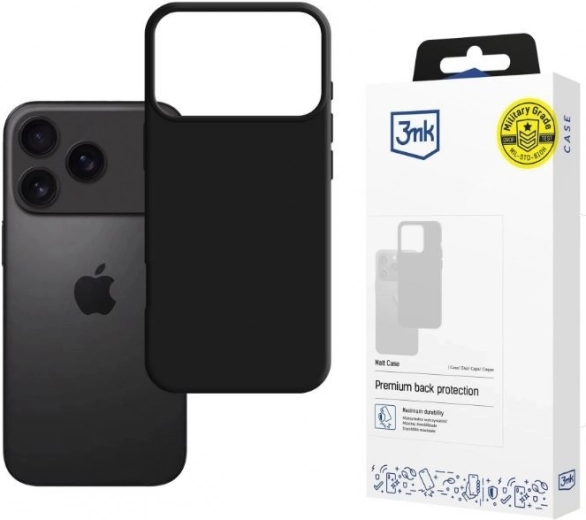 3MK matt ümbris Apple iPhone 17 Pro Maxile – must